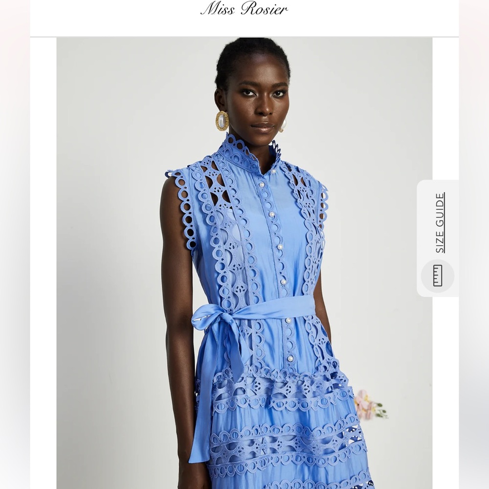 Blue Eyelet Lace Dress Perfect for Easter!